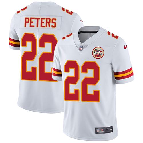 Nike Chiefs #22 Marcus Peters White Men's Stitched NFL Vapor Untouchable Limited Jersey - Click Image to Close